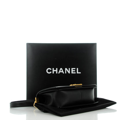 Chanel Caviar Suede Calfskin Chevron Medium Boy Flap Black 4 of 7