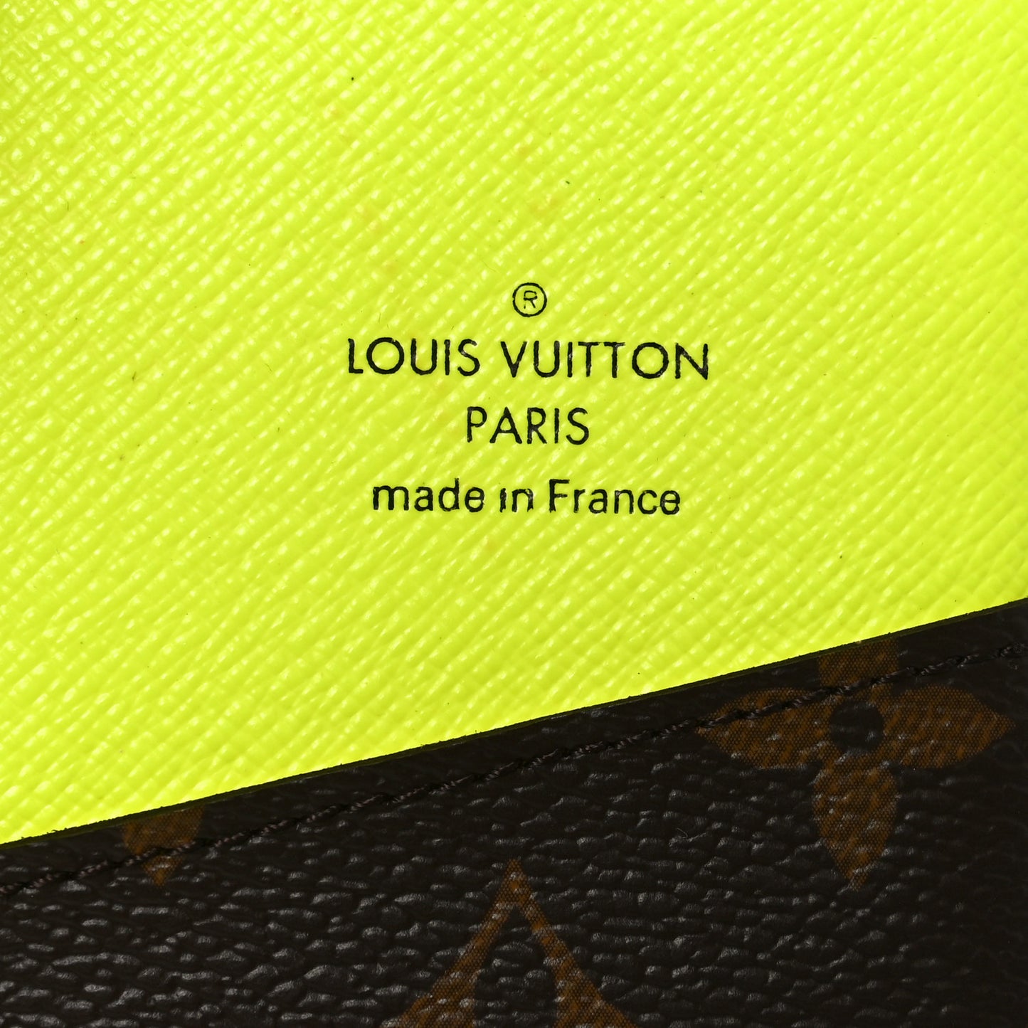 Monogram Macassar Pocket Organizer NM Florescent Yellow
