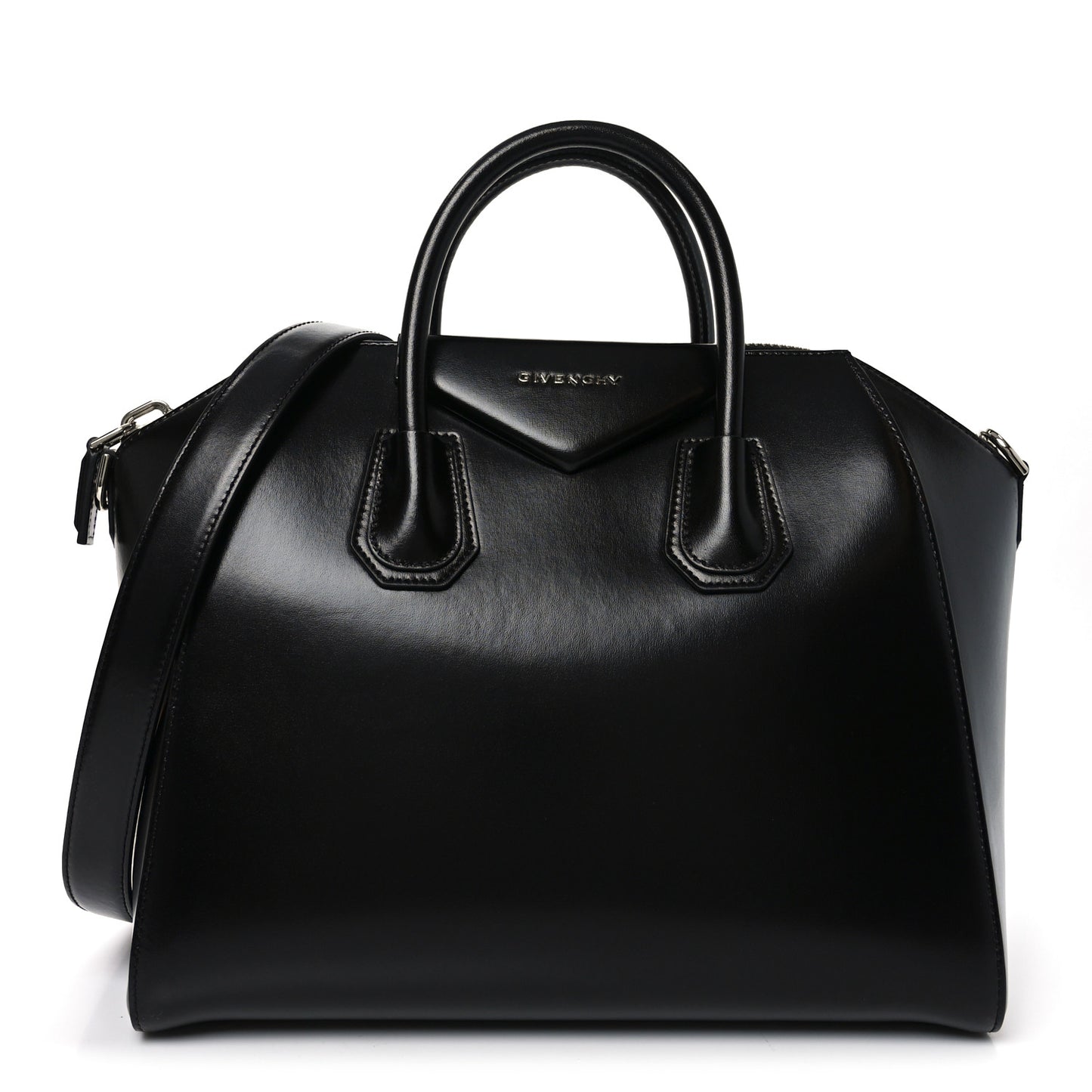 Shiny Lord Calfskin Medium Antigona Black