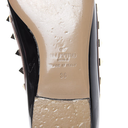 Valentino Garavani Patent Rockstud Ballerina Flats 36 Black Poudre 7 of 11