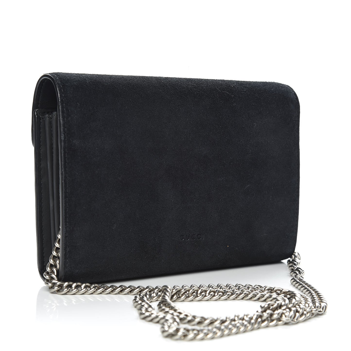Suede Mini Dionysus Chain Wallet Black
