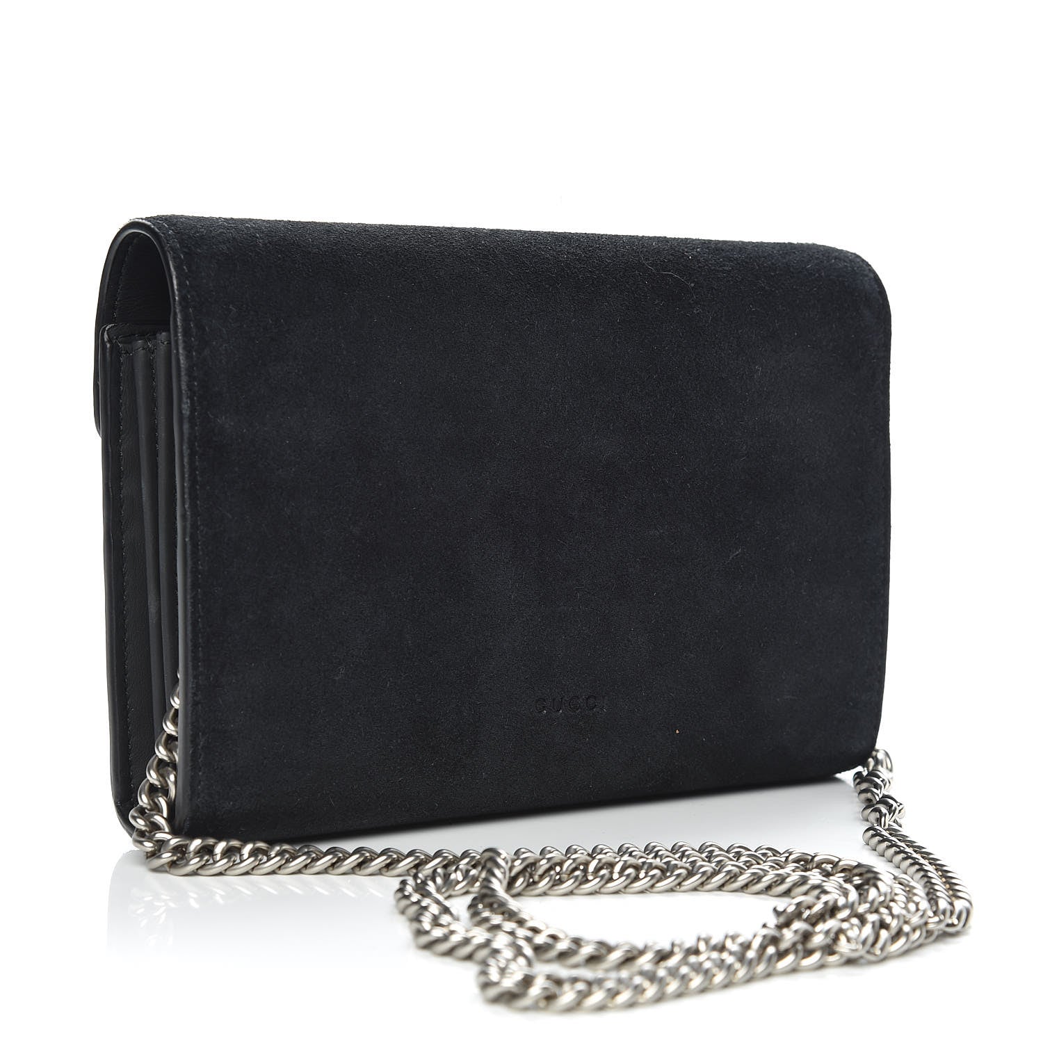 Gucci Suede Mini Dionysus Chain Wallet Black 3 of 10