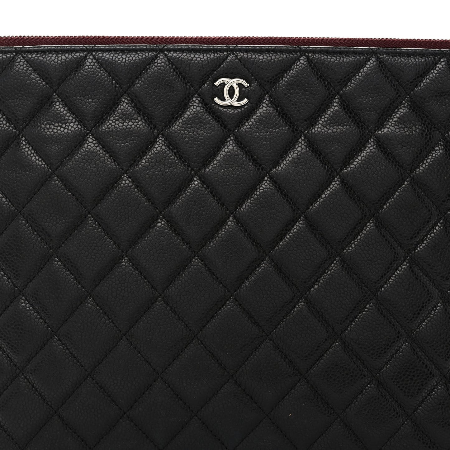 Caviar Quilted Large Cosmetic Case Black