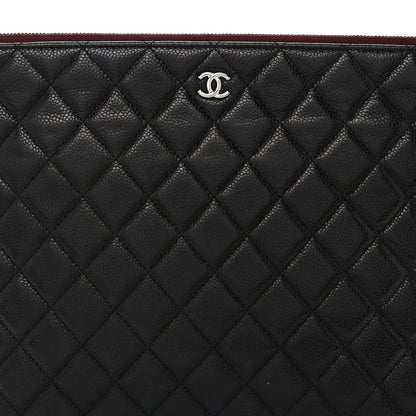 Chanel Caviar Quilted Large Cosmetic Case Black 7 of 9