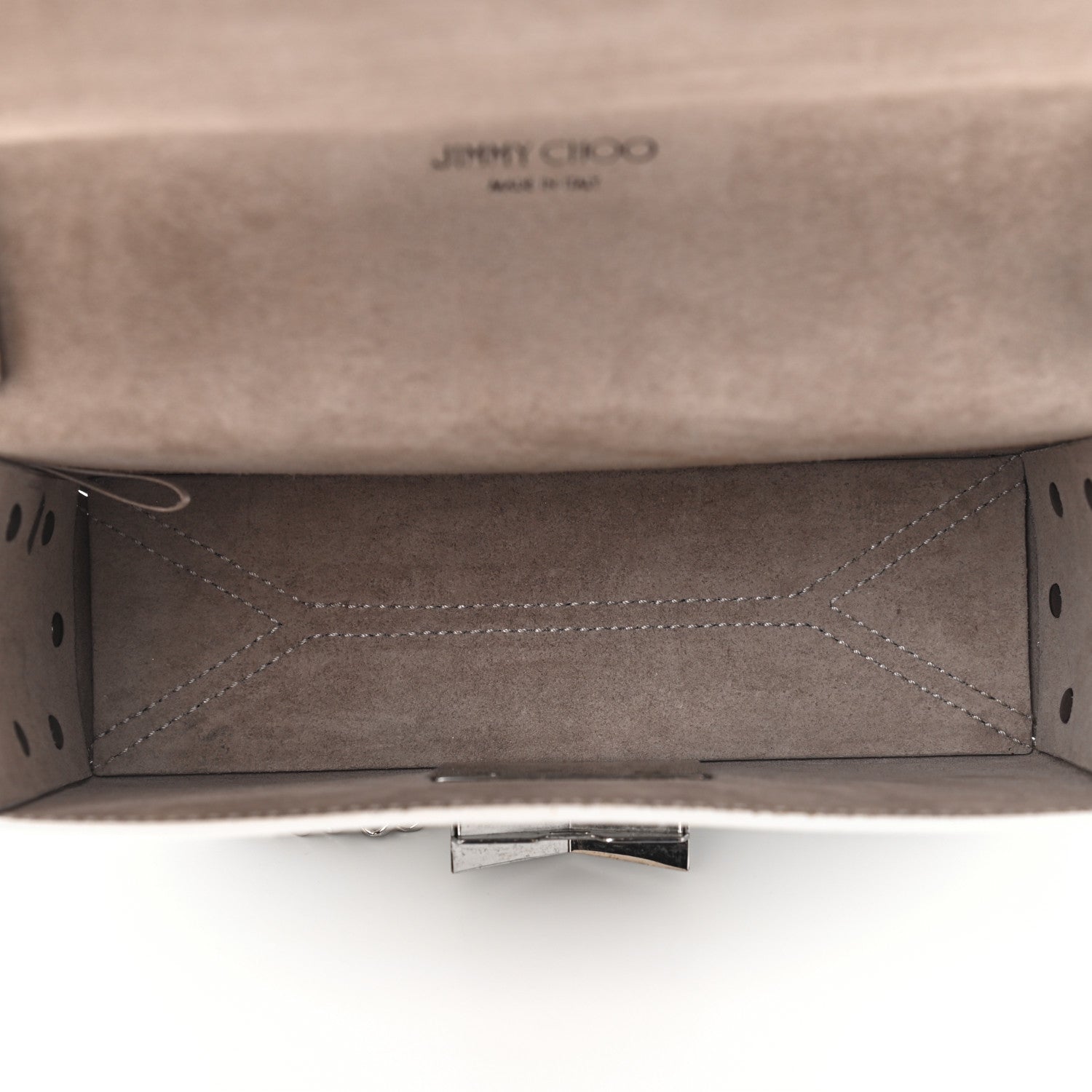 Jimmy Choo Smooth Calfskin Lockett Petite Shoulder Bag White 5 of 9