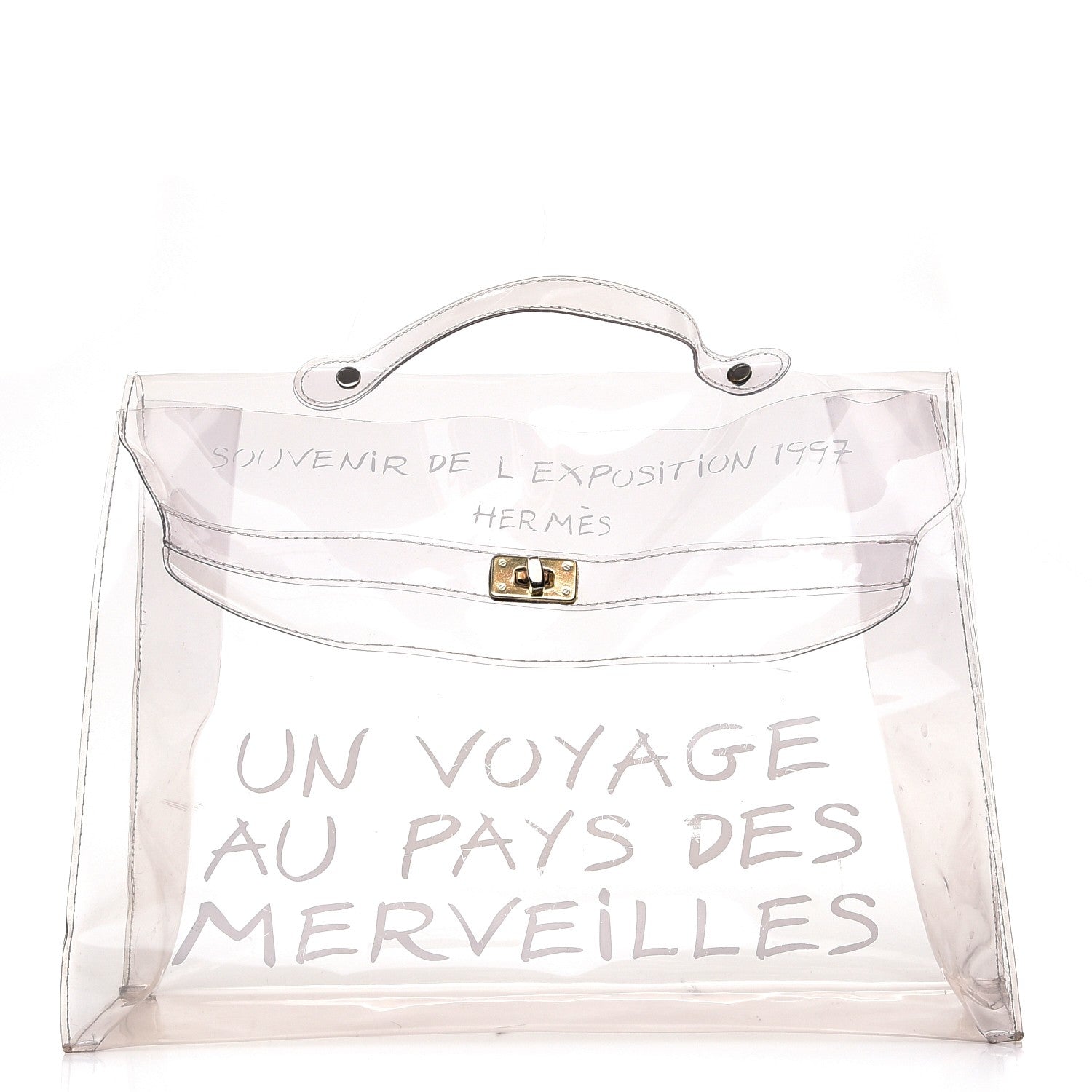 Hermes Vinyl Souvenir De L'Exposition Kelly Transparent 1 of 11