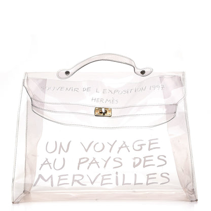 Hermes Vinyl Souvenir De L'Exposition Kelly Transparent 1 of 11