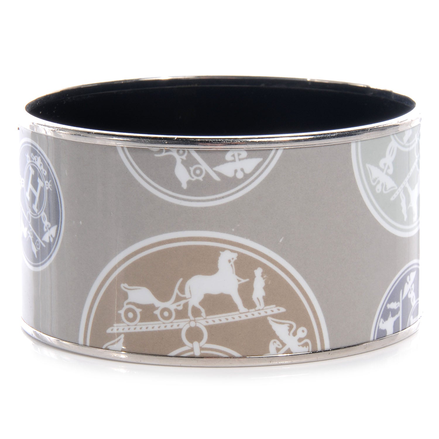 Hermes Enamel Printed Ex Libris Extra Wide Bracelet 70 5 of 5