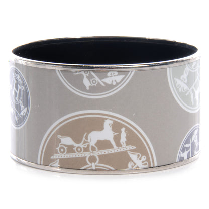 Hermes Enamel Printed Ex Libris Extra Wide Bracelet 70 5 of 5