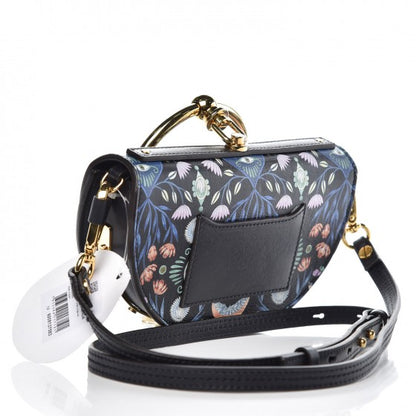 Chloe Calfskin Floral Print Small Nile Bracelet Minaudiere Bag Full Blue 3 of 8