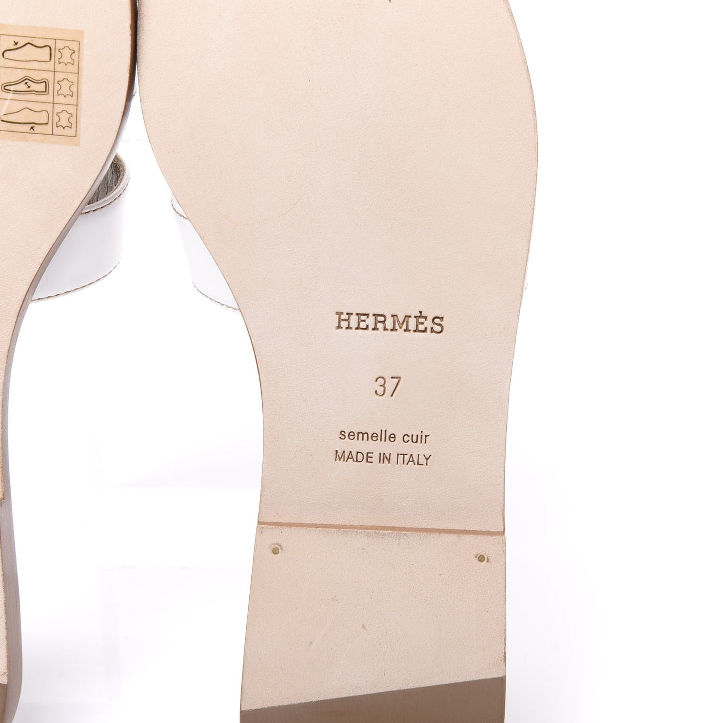 Box Calfskin Oran Sandals 37 White