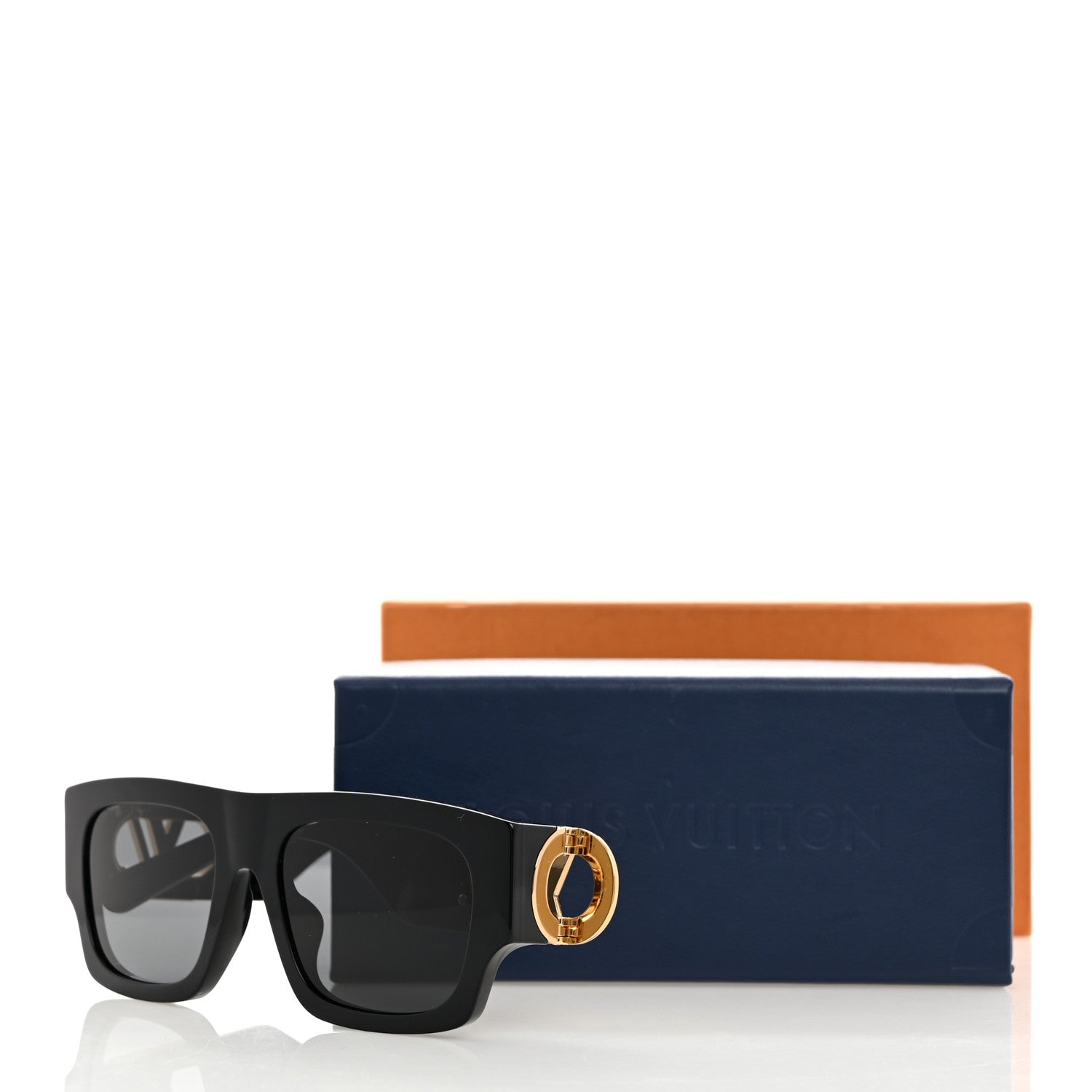 Louis Vuitton Acetate LV Link Square Sunglasses Z1478E Black 7 of 7