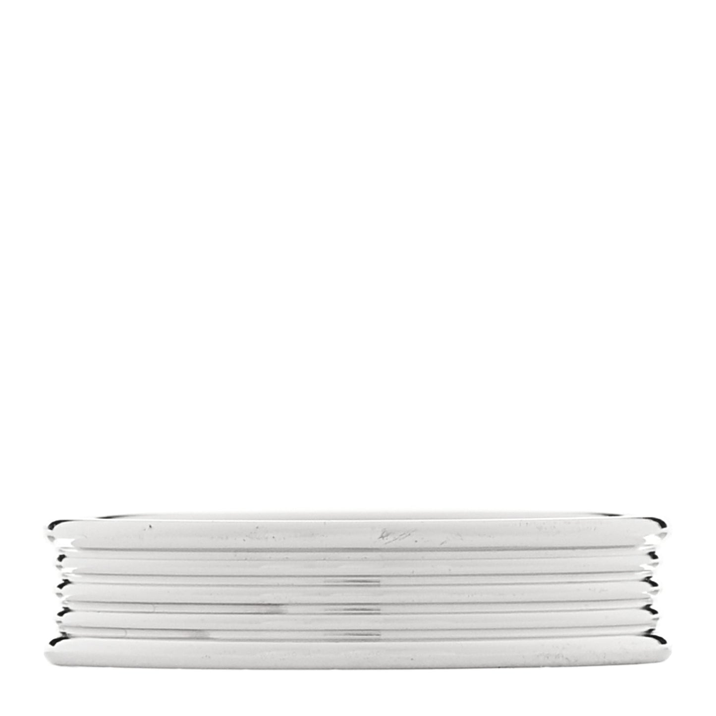 Platinum Ribbed Band Ring 60 9