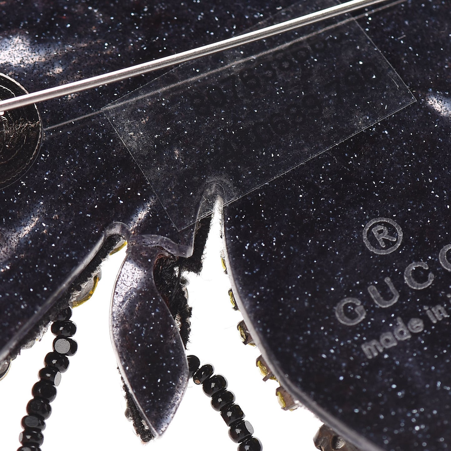 Metal Crystal Bee Brooch Black Yellow