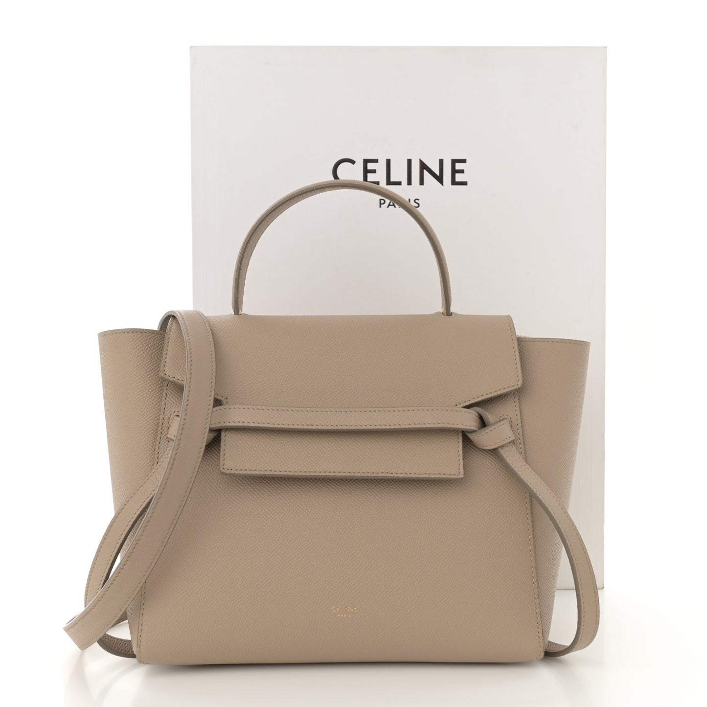 Grained Calfskin Micro Belt Bag Light Taupe