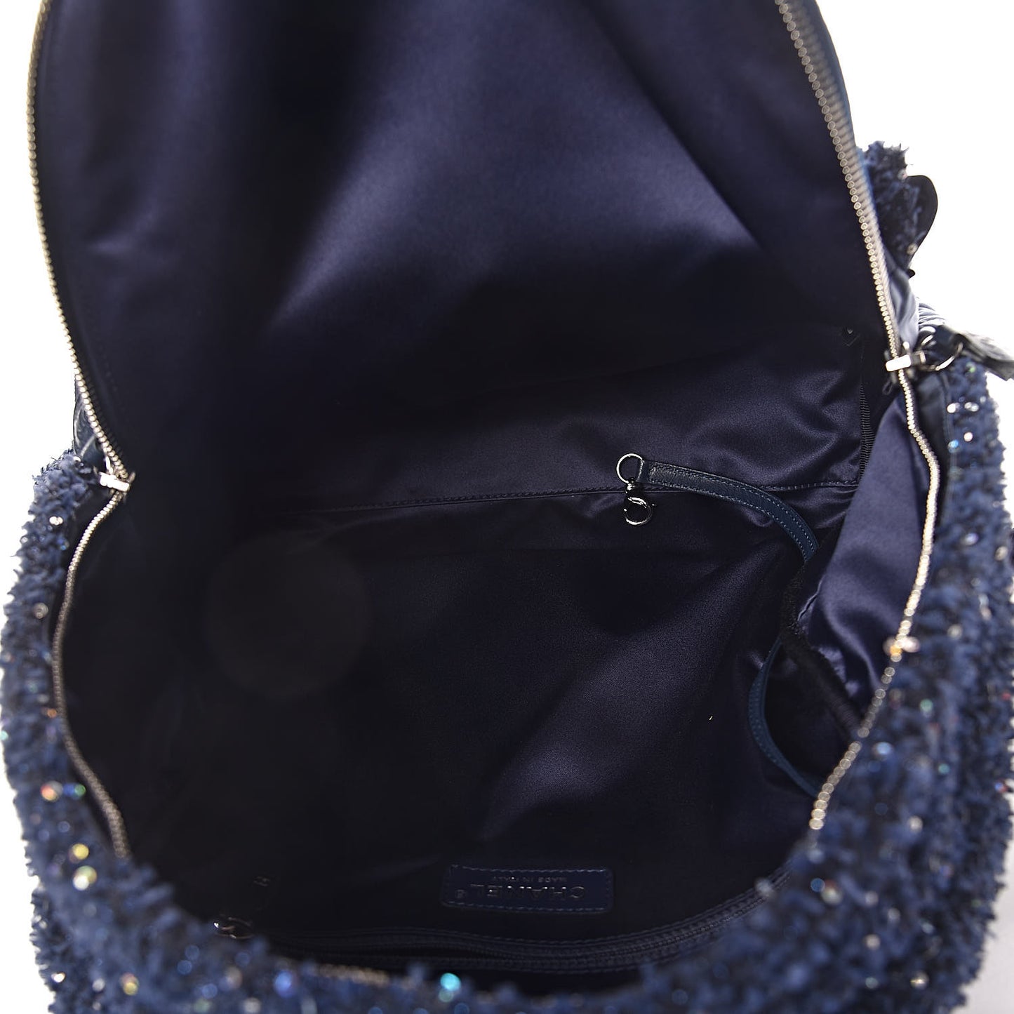 Tweed Nylon Quilted Astronaut Essentials Backpack Navy
