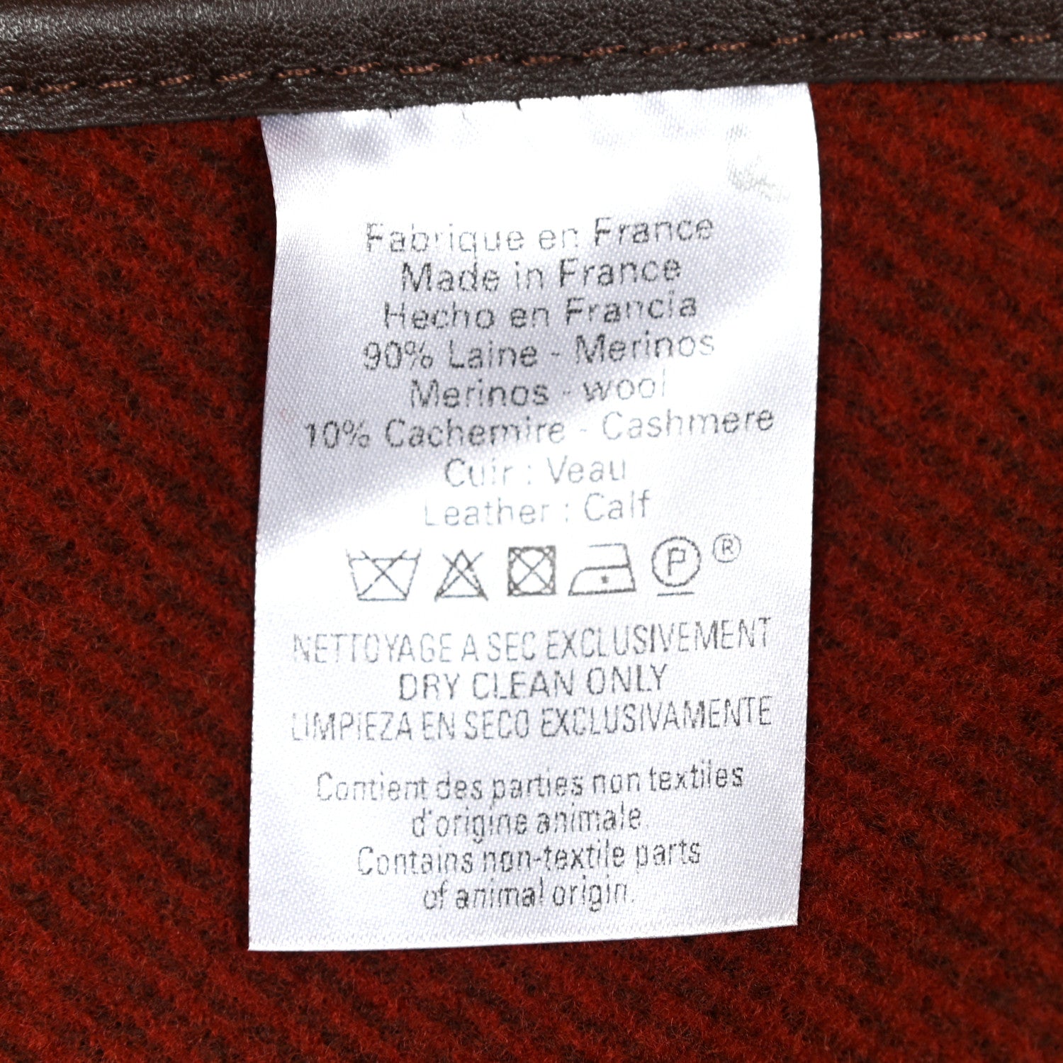 Hermes Wool Calfskin Casaque Poncho Ebene 3 of 3