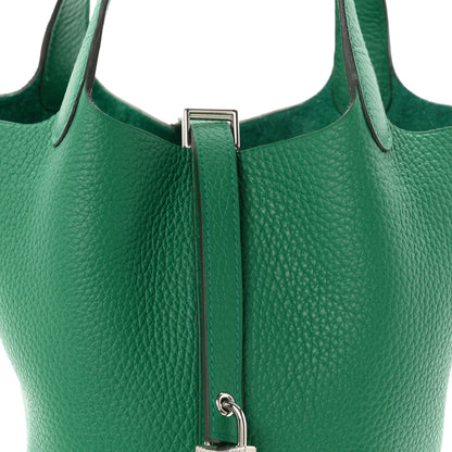 Hermes Taurillon Clemence Picotin Lock 18 PM Vert Vertigo 8 of 11