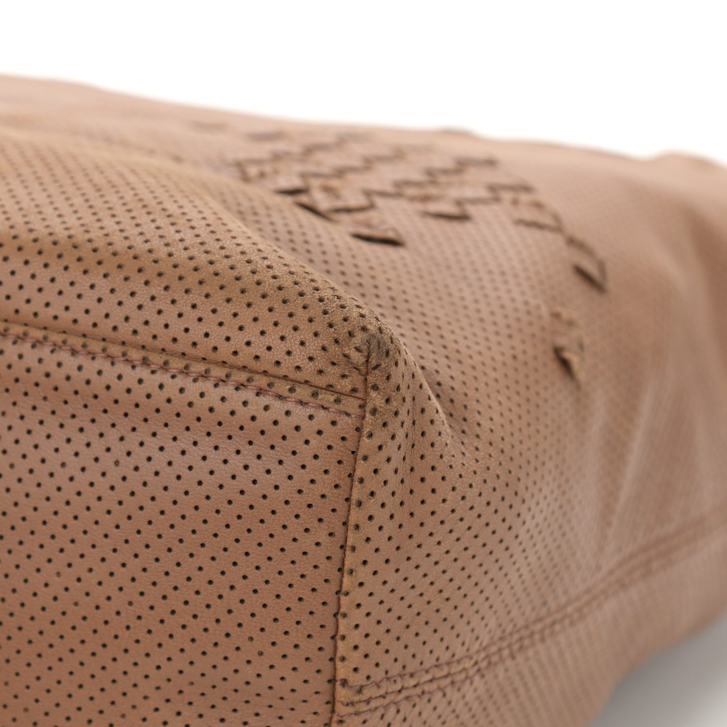 Nappa Intrecciato Perforated Regent Tote Noce