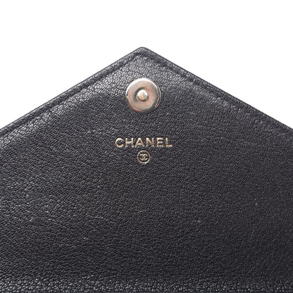 Chanel Goatskin Chevron Quilted Statement Wallet On Chain WOC Black 6 of 12