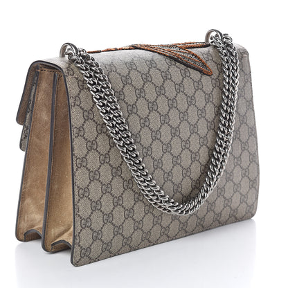 Gucci GG Supreme Monogram Bee Embroidered Medium Dionysus Shoulder Bag Taupe 3 of 10