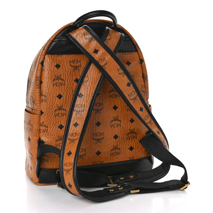 MCM Visetos Small Stark Backpack Cognac Black 3 of 9