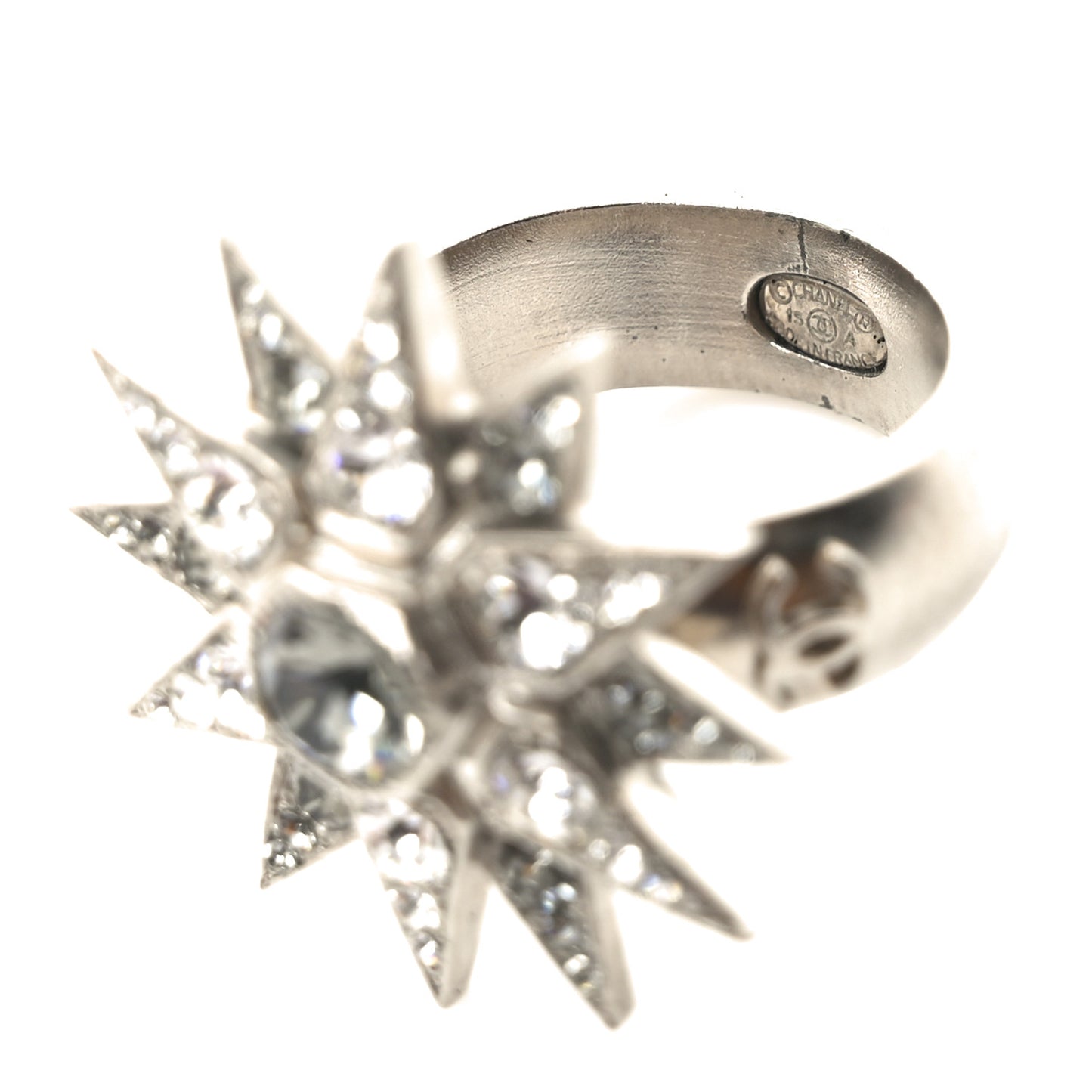 Metal Crystal CC Star Ring 50 5.5 Ruthenium