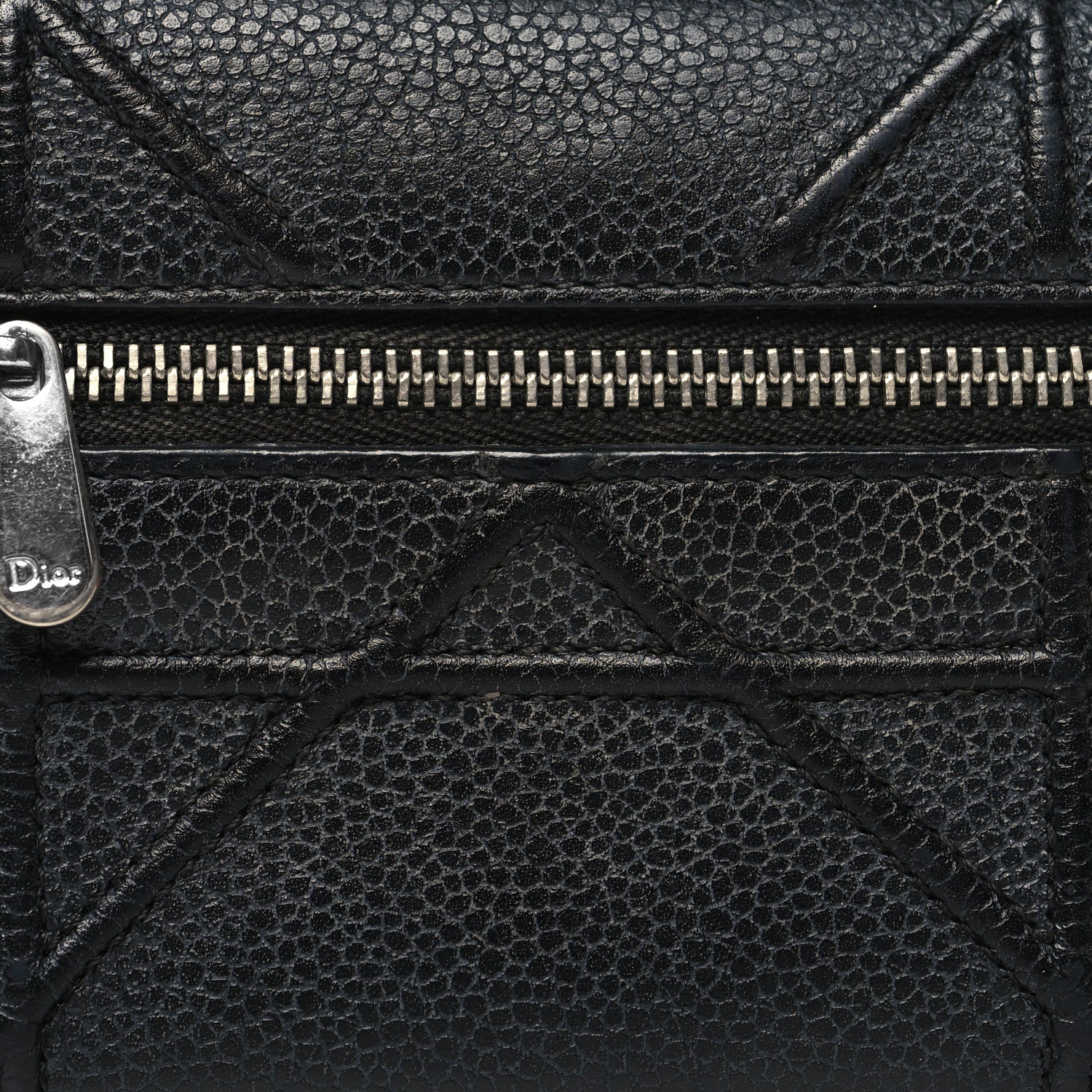 Christian Dior Grained Calfskin Cannage Diorama Elancee Wallet Black 10 of 10
