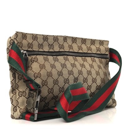 Gucci GG Monogram Web Double Pocket Belt Bag Dark Brown 3 of 10