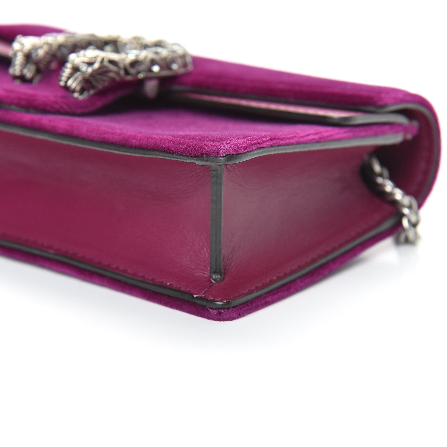 Gucci Velvet Super Mini Dionysus Shoulder Bag Fuchsia Violet Cyclamen 8 of 13