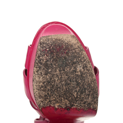 Saint Laurent Calfskin Tribute 105 Platform Sandals 39.5 Fuchsia 11 of 28