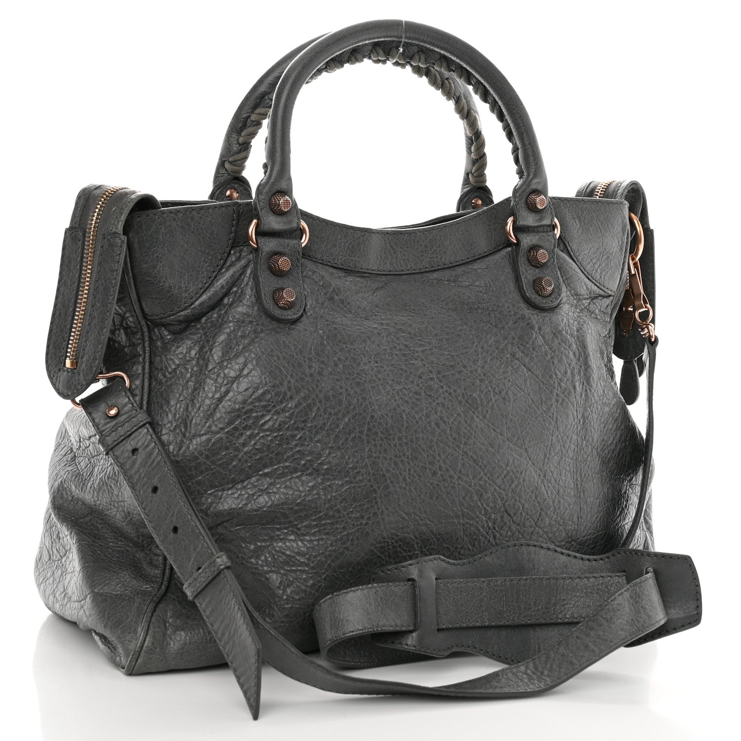 Balenciaga Agneau Giant 12 Rose Gold Hardware Velo Gris Fossile Anthracite 4 of 13