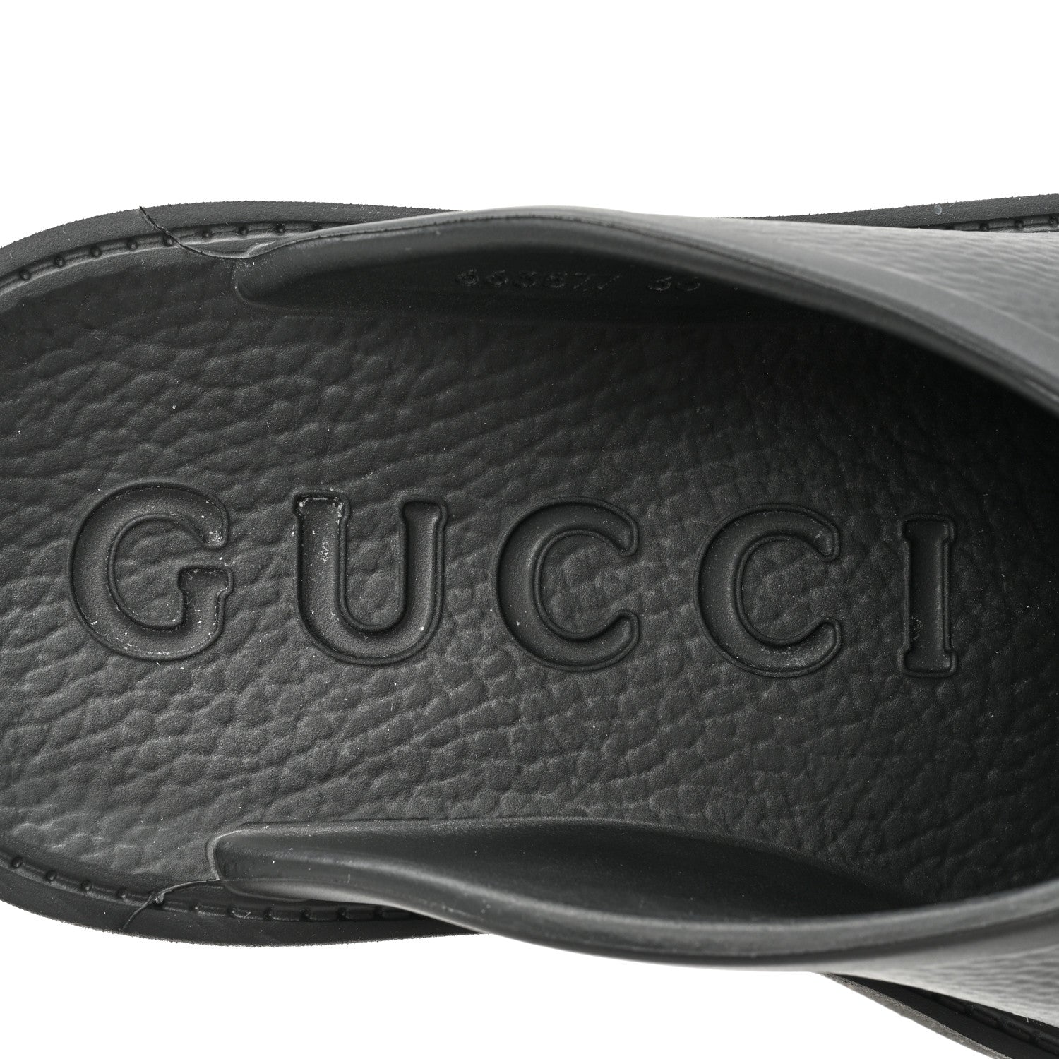 Gucci Rubber GG Monogram Perforated Elea Platform 55mm Lug Sole Sandals 36 Black 7 of 9