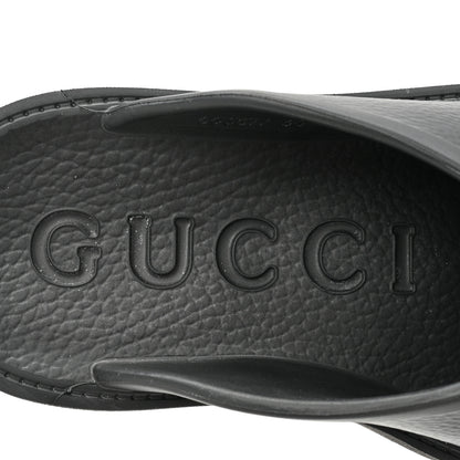 Gucci Rubber GG Monogram Perforated Elea Platform 55mm Lug Sole Sandals 36 Black 7 of 9