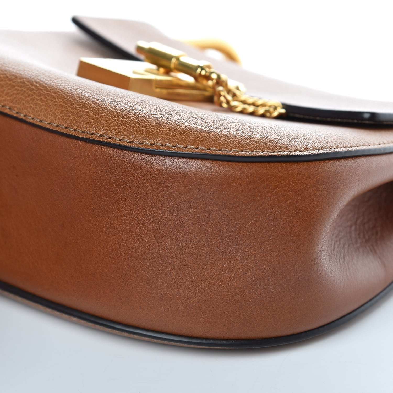 Chloe Grained Lambskin Mini Drew Shoulder Bag Caramel 10 of 10