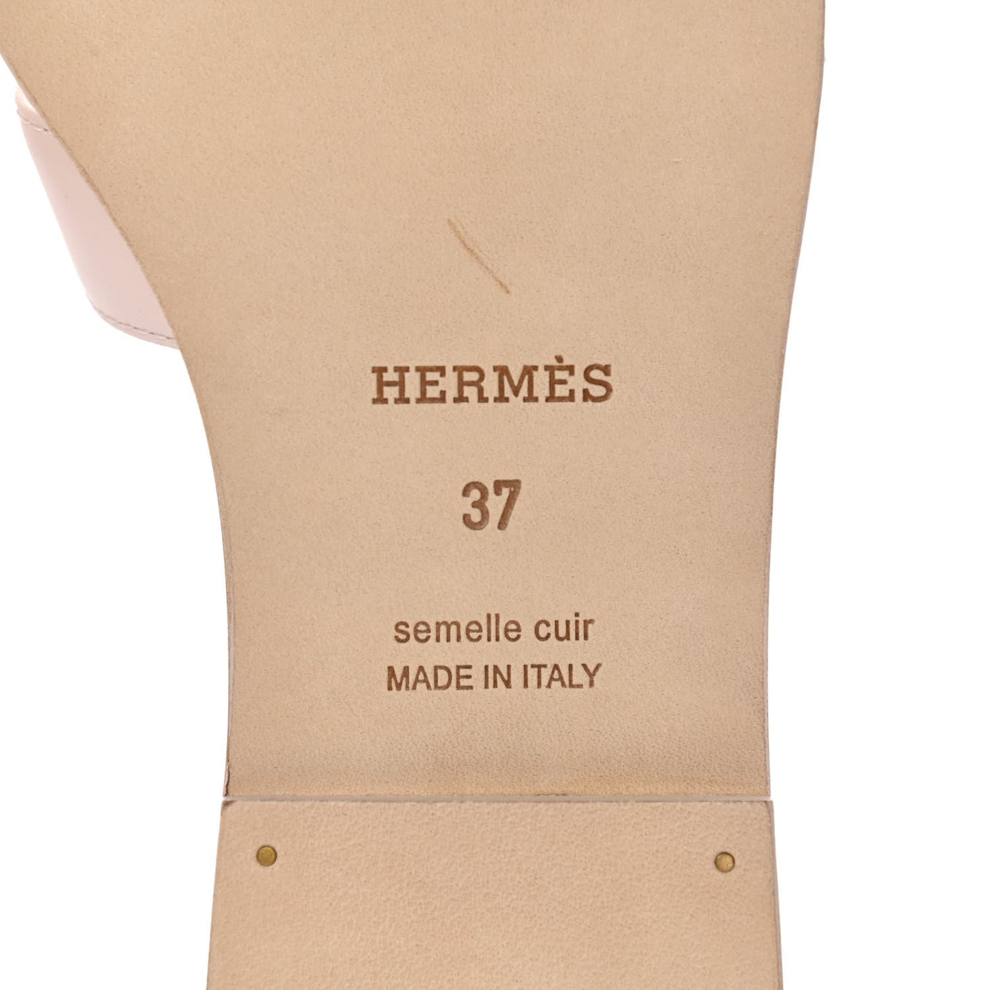 Box Calfskin Oran Sandals 37 Rose Pale