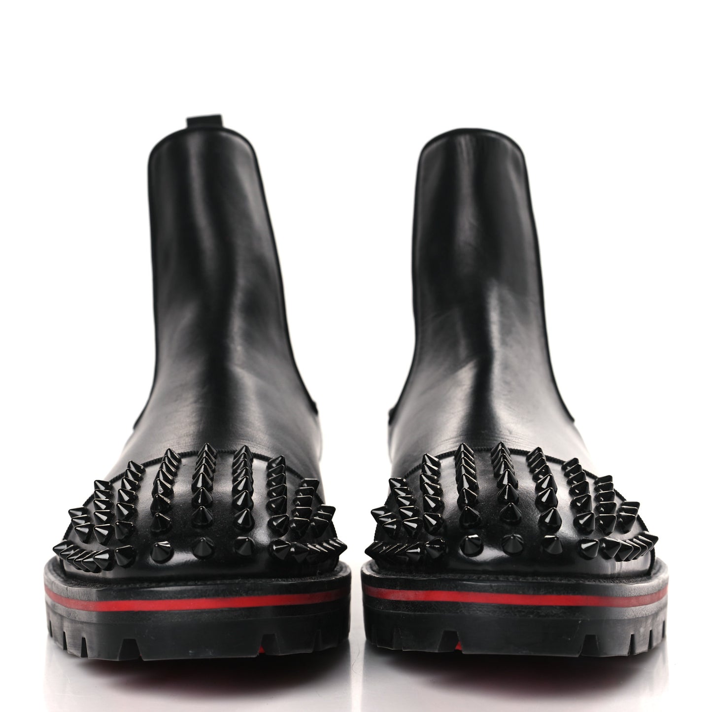 Calfskin Mens Melon Spikes Flat Chelsea Boots 42.5 Black