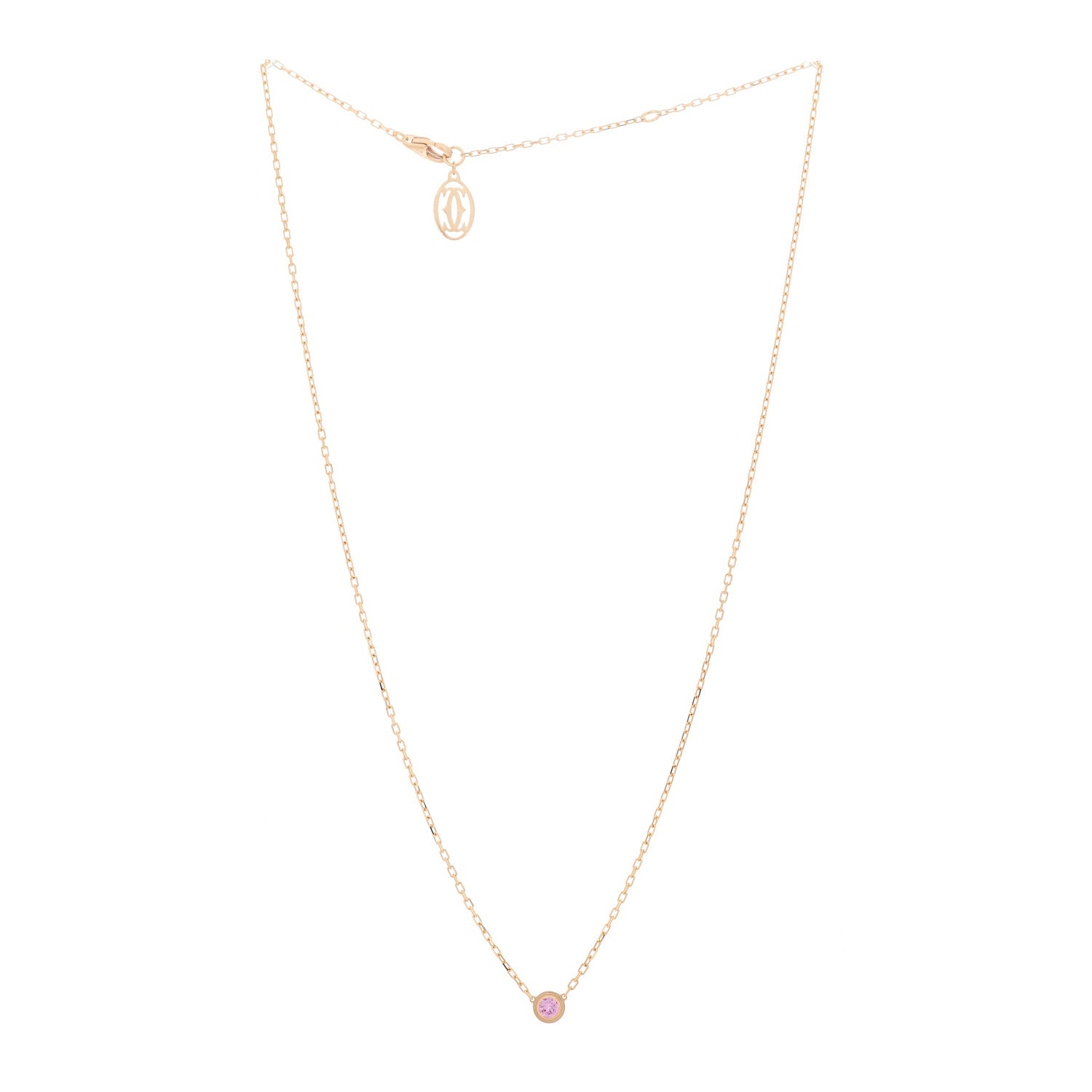 Cartier 18K Pink Gold Pink Sapphire D'Amour Pendant Necklace 3 of 7