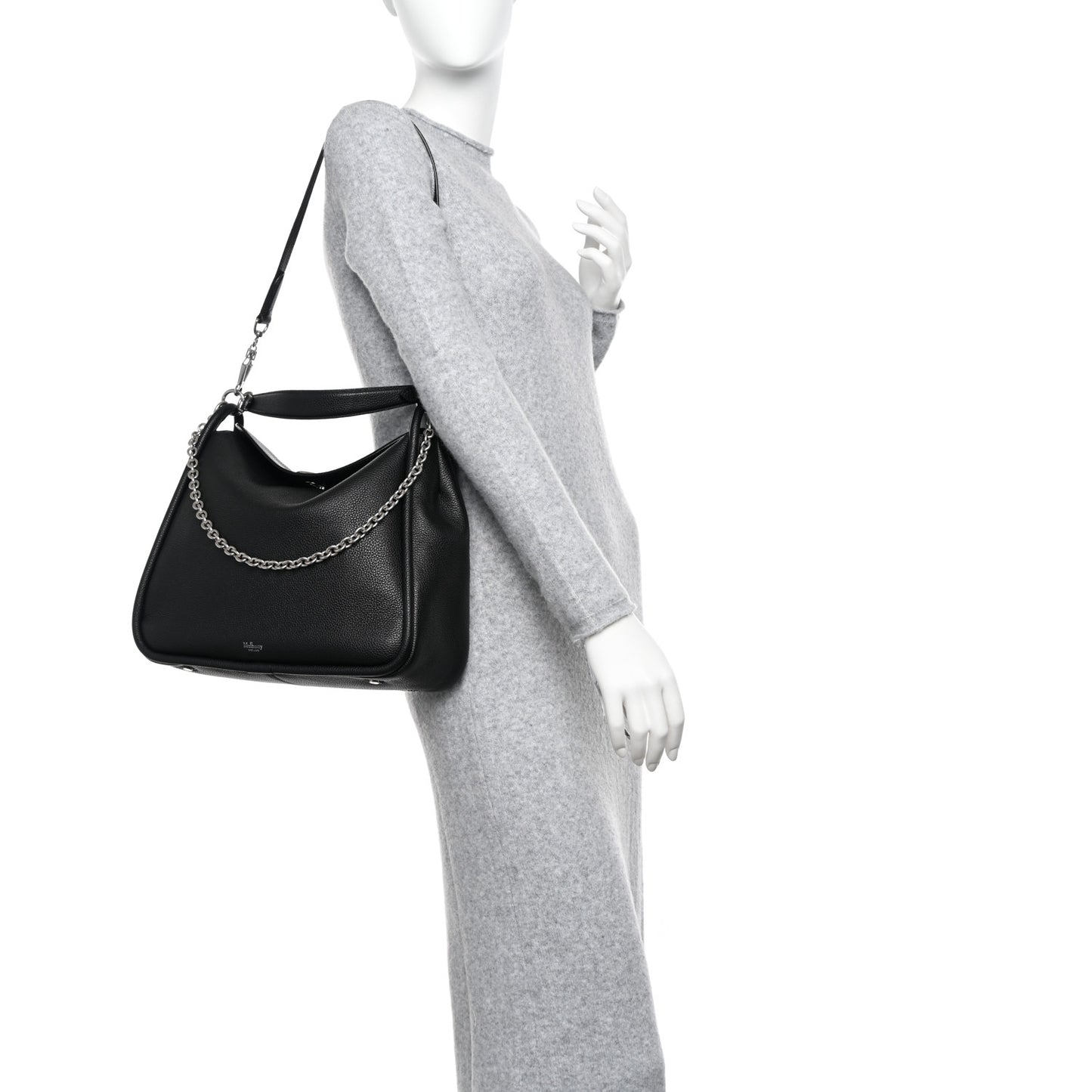 Small Classic Grain Calfskin Leighton Black
