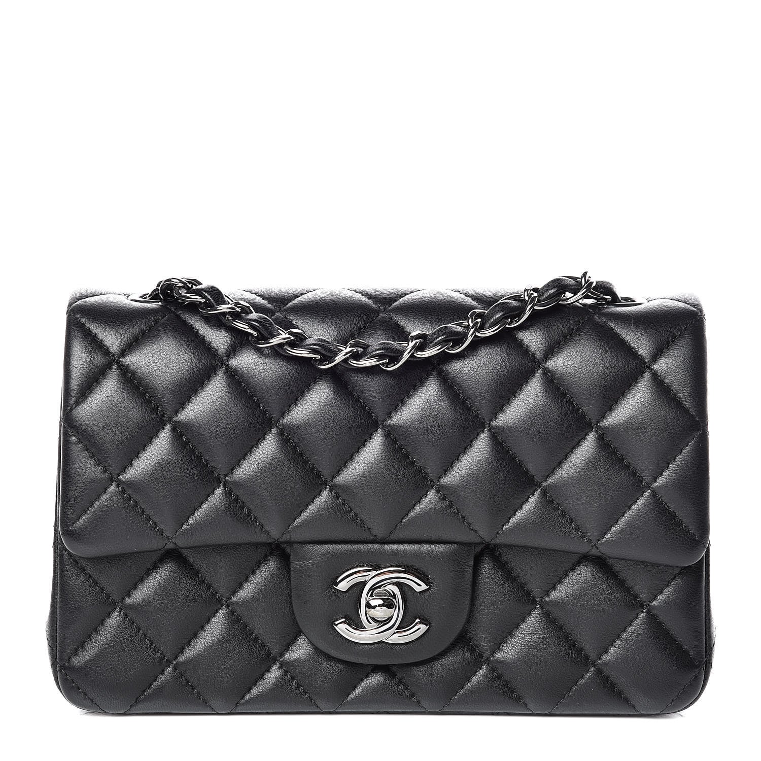 Chanel Lambskin Quilted Mini Rectangular Flap Black 1 of 10