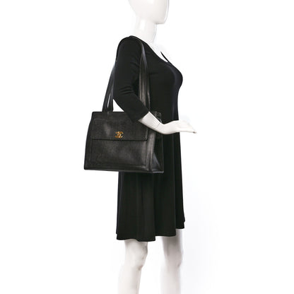 Chanel Caviar Flap Shoulder Bag Black 2 of 10