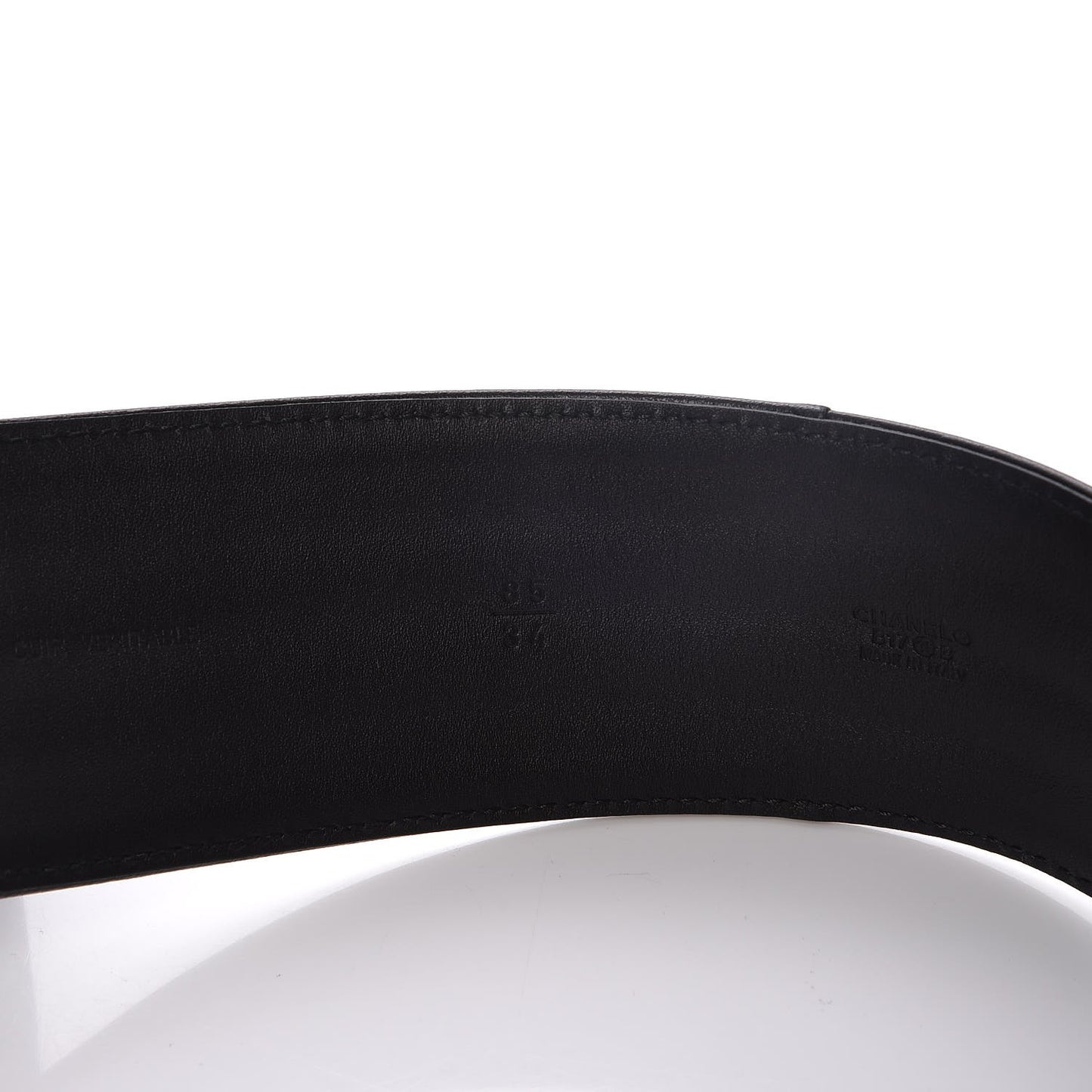 Calfskin Stitched CC Belt 85 34 Black