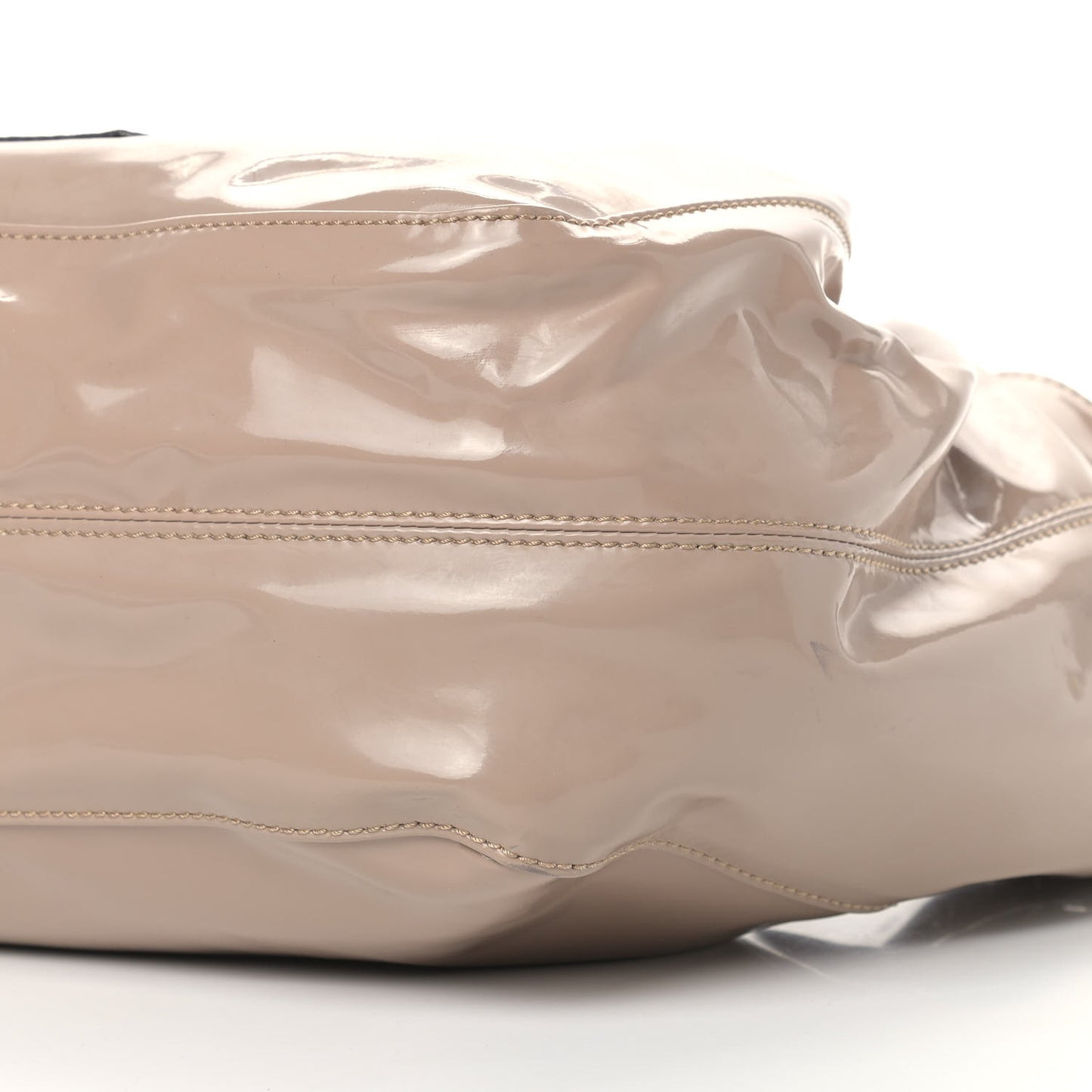 Patent Lacca Large Nuage Bow Hobo Nude