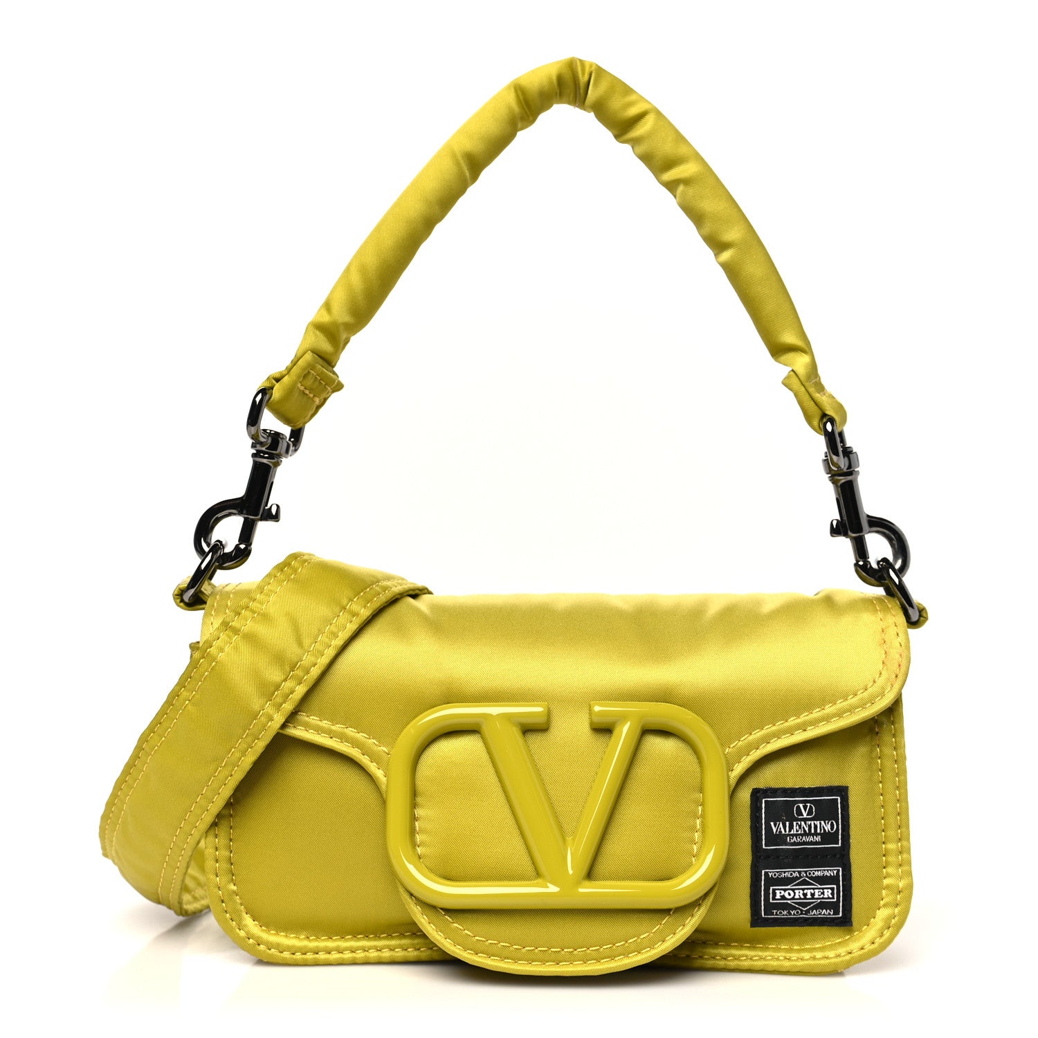 Valentino Garavani X PORTER Technical Fabric Vlogo Loco Small Crossbody Bag Yellow 1 of 10