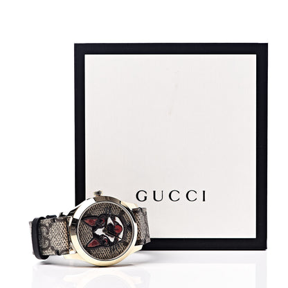 Gucci Stainless Steel Canvas 38mm G-Timeless GG Supreme Bosco Quartz Watch Brown 7 of 7