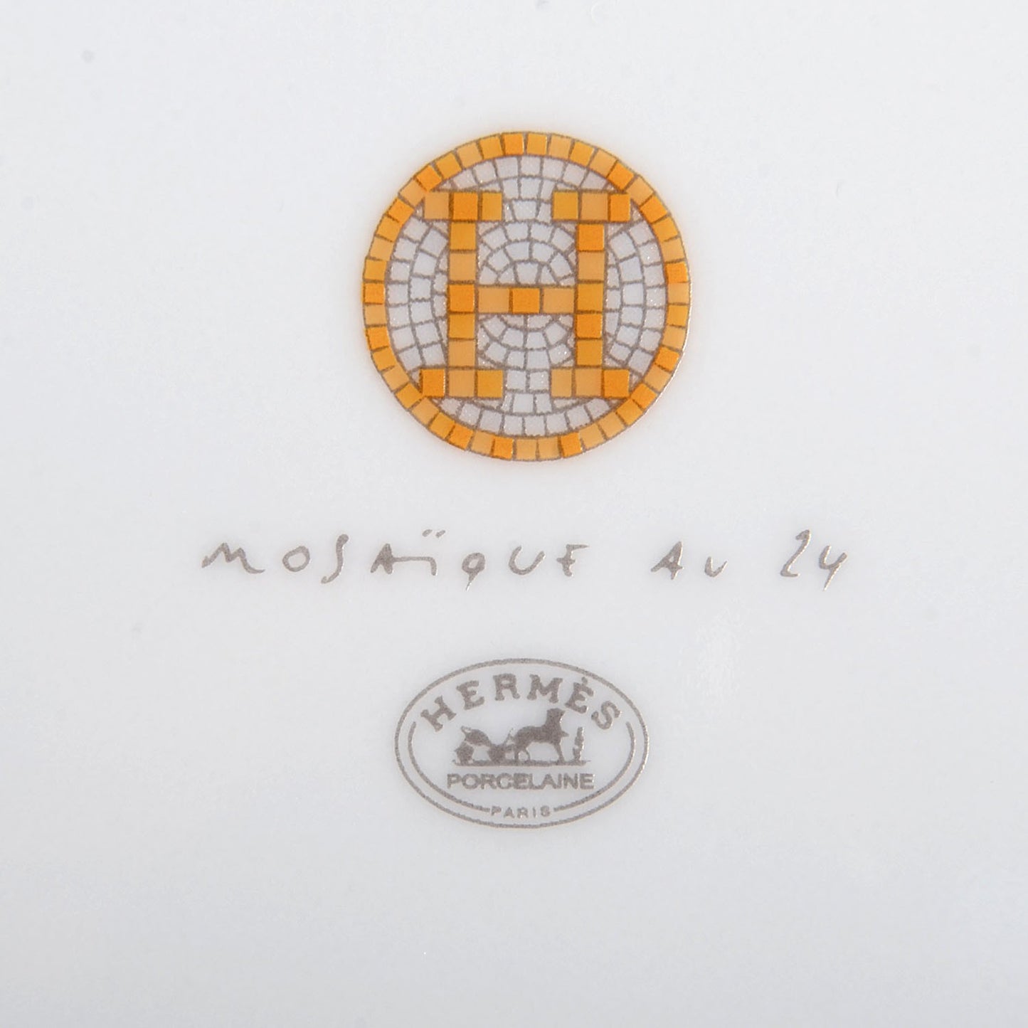 Porcelain Mosaique Au 24 Gold American Dinner Plate Set of 2