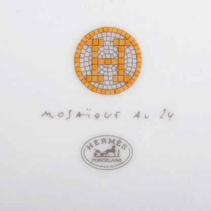 Hermes Porcelain Mosaique Au 24 Gold American Dinner Plate Set of 2 4 of 5