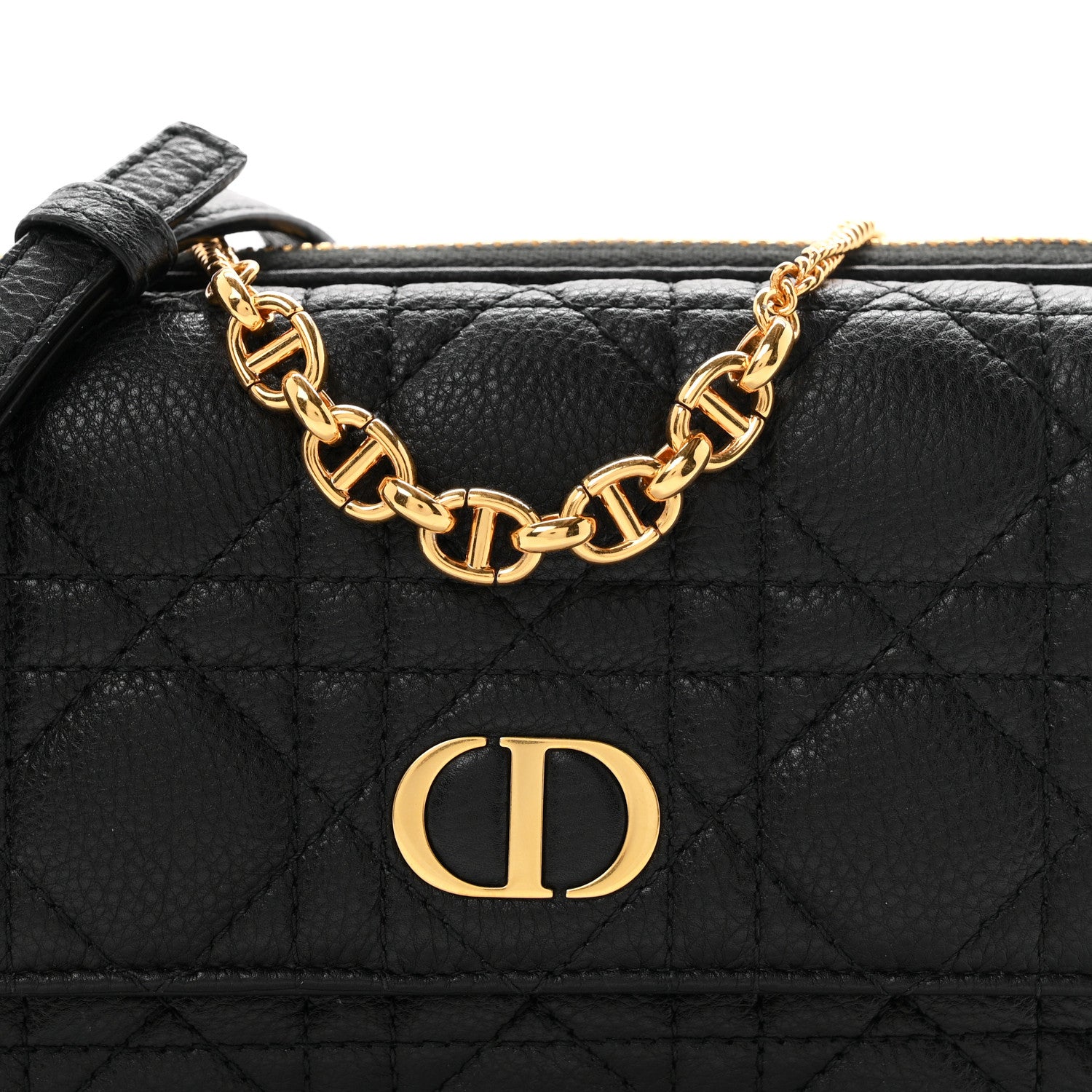 Christian Dior Supple Calfskin Cannage Caro Pouch With Chain  Black 8 of 11