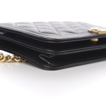 Chanel Caviar Quilted Boy Wallet On Chain WOC Black 8 of 11