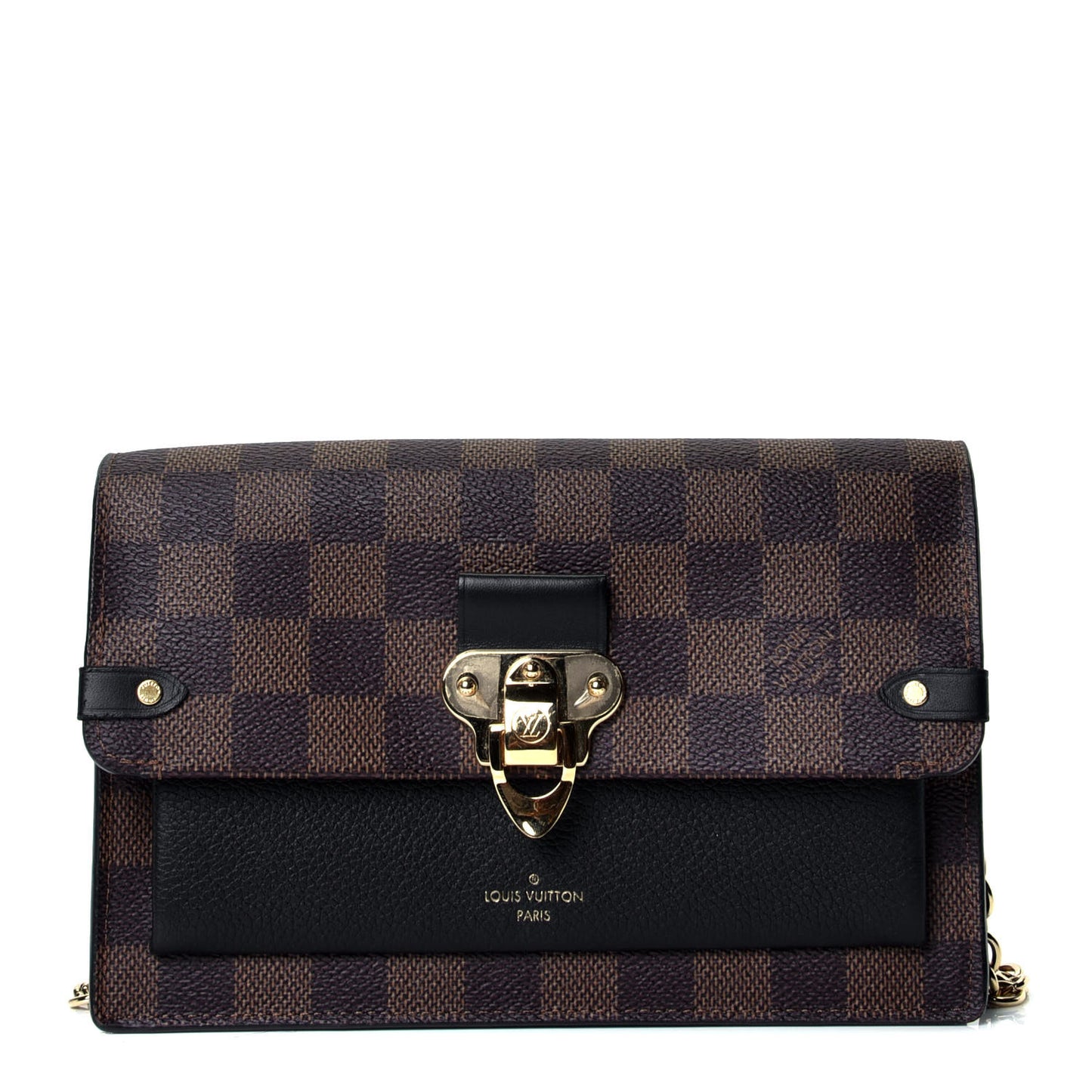 Damier Ebene Vavin Chain Wallet Black